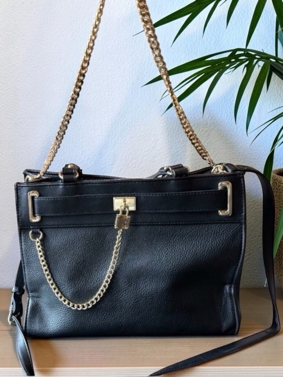 Juicy Couture Handbags - Juicy Couture Edgy Black Handbag Shoulder Bag Crossbody with Gold Chain Details